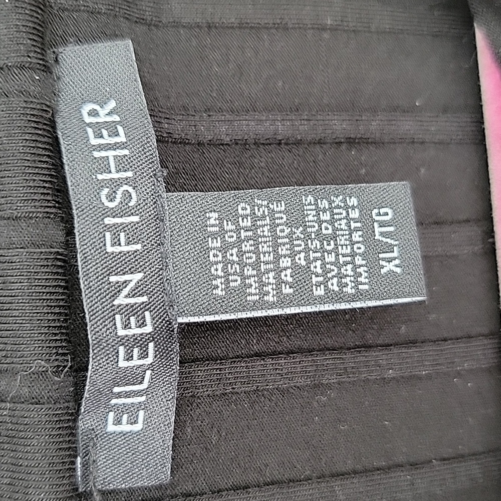 Eileen Fisher Ribbed Mock Neck Stretch Dress Sz XL Black - Picture 6 of 9